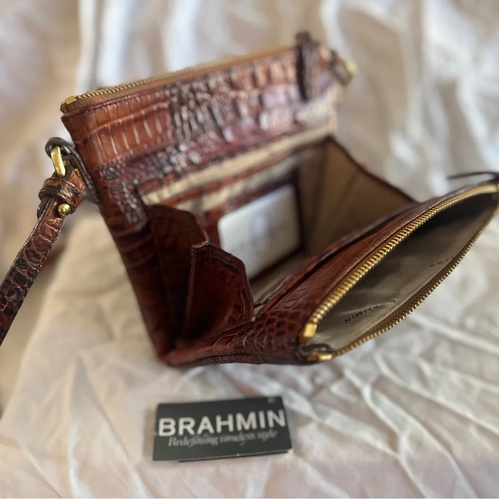 NEW! Brahmin Crossbody Bag in Mojito Pecan Melbourne - Picture 8 of 9